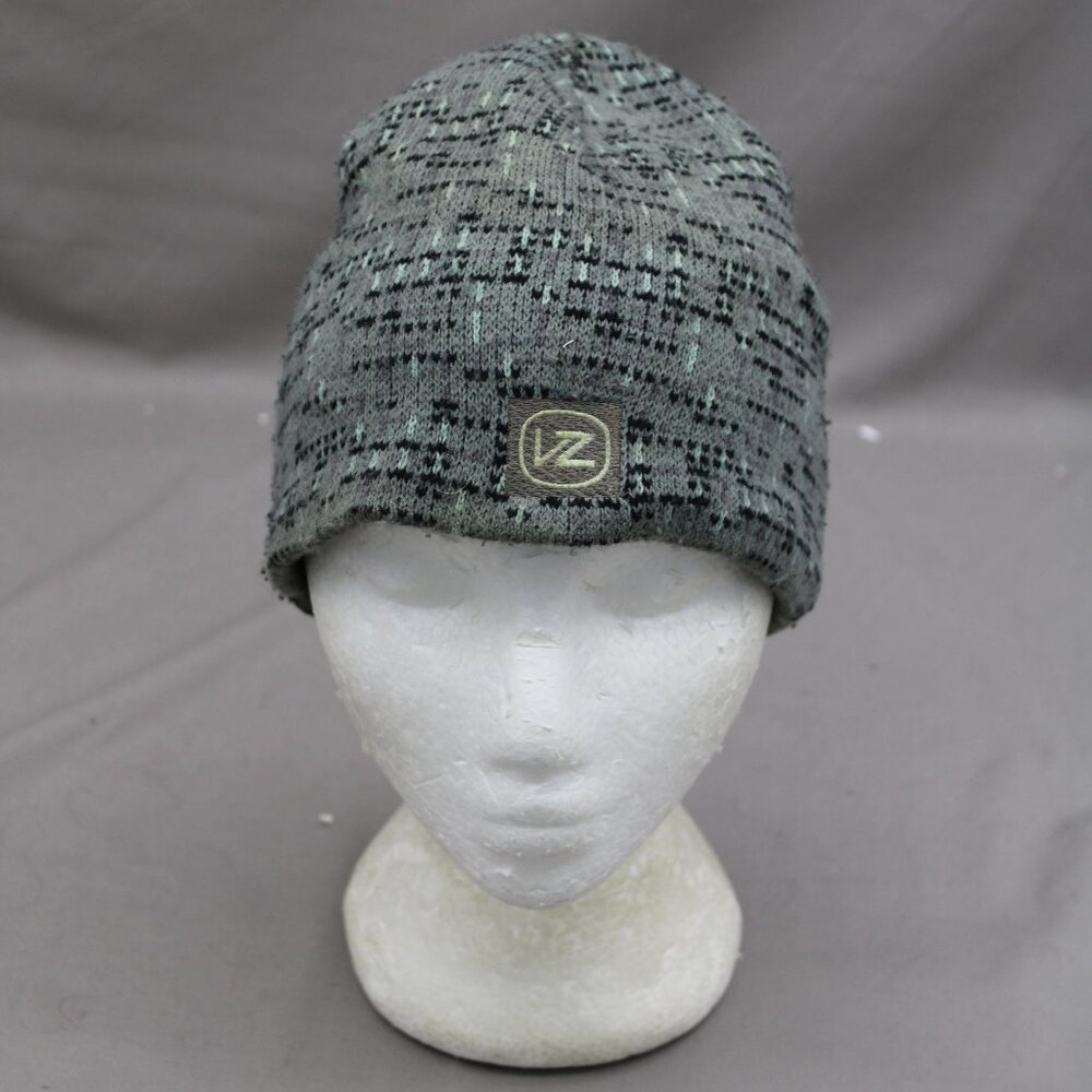 Retro Snowboard Toque- Von Zipper Grey and Black Square Pattern - Adult One Size